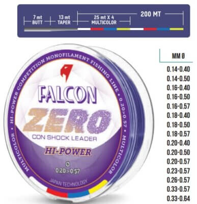 FALCON ZERO SURF LEADER CON SHOCK LEADER 220 MT